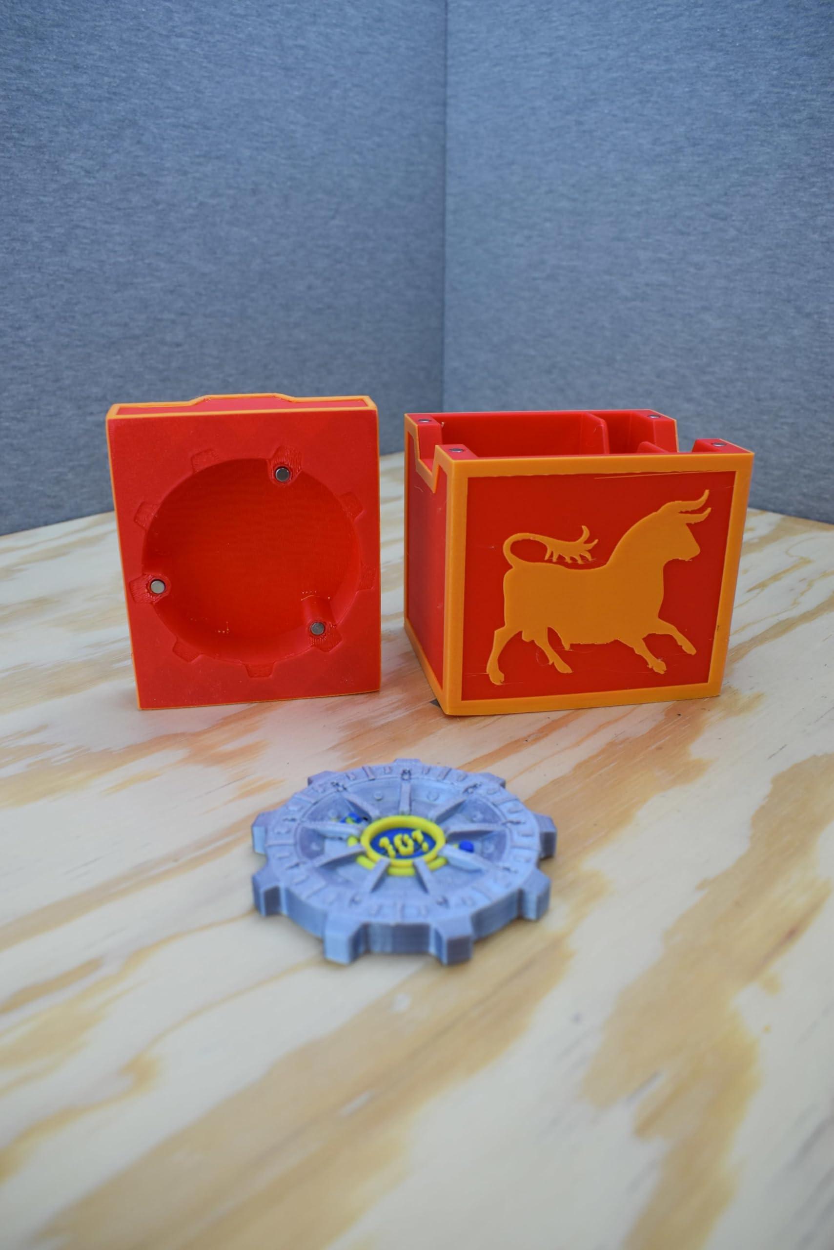 Generic Caesar\'s Legion Deck Box - MTG Deck Box and Dice Holder - Fallout Themed Deck Box - Vault Tec - Brotherhood of Steel (Non Black Wax Finish)