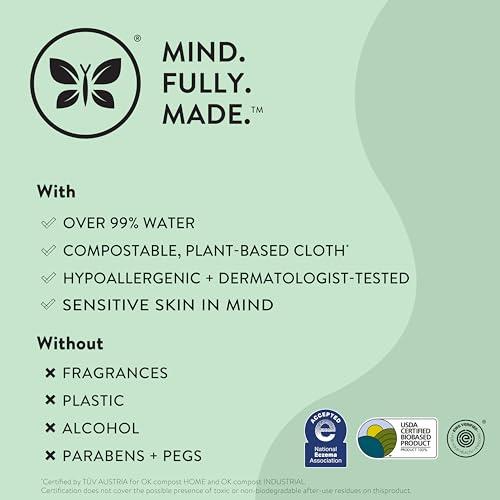The Honest Company The Honest Company Clean Conscious Unscented Wipes | Over 99% Water, Compostable, Plant-Based, Baby Wipes | Hypoallergenic for Sensitive Skin, EWG Verified | Pattern Play, 60 Count