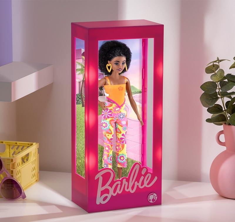 Paladone Barbie Doll Light Up Display Case Storage Box, 13\" Tall, Collectible Doll Holder and Container