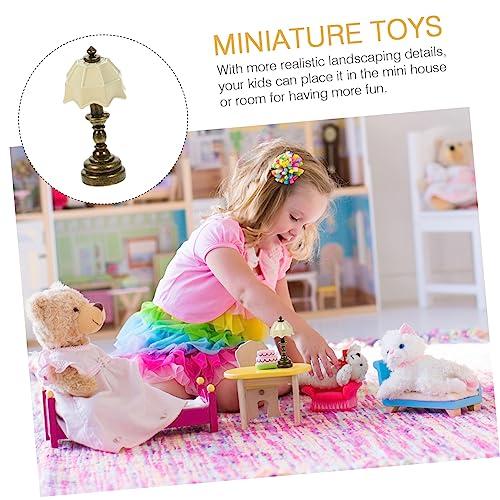 Tofficu 4pcs Mini Light Model Miniature Lamp Model Mini House Table Lamp Bedside Light Miniature Mini Lamp Miniature Furniture Model Micro Landscape Model Mini Bedside Light Creative Lamp