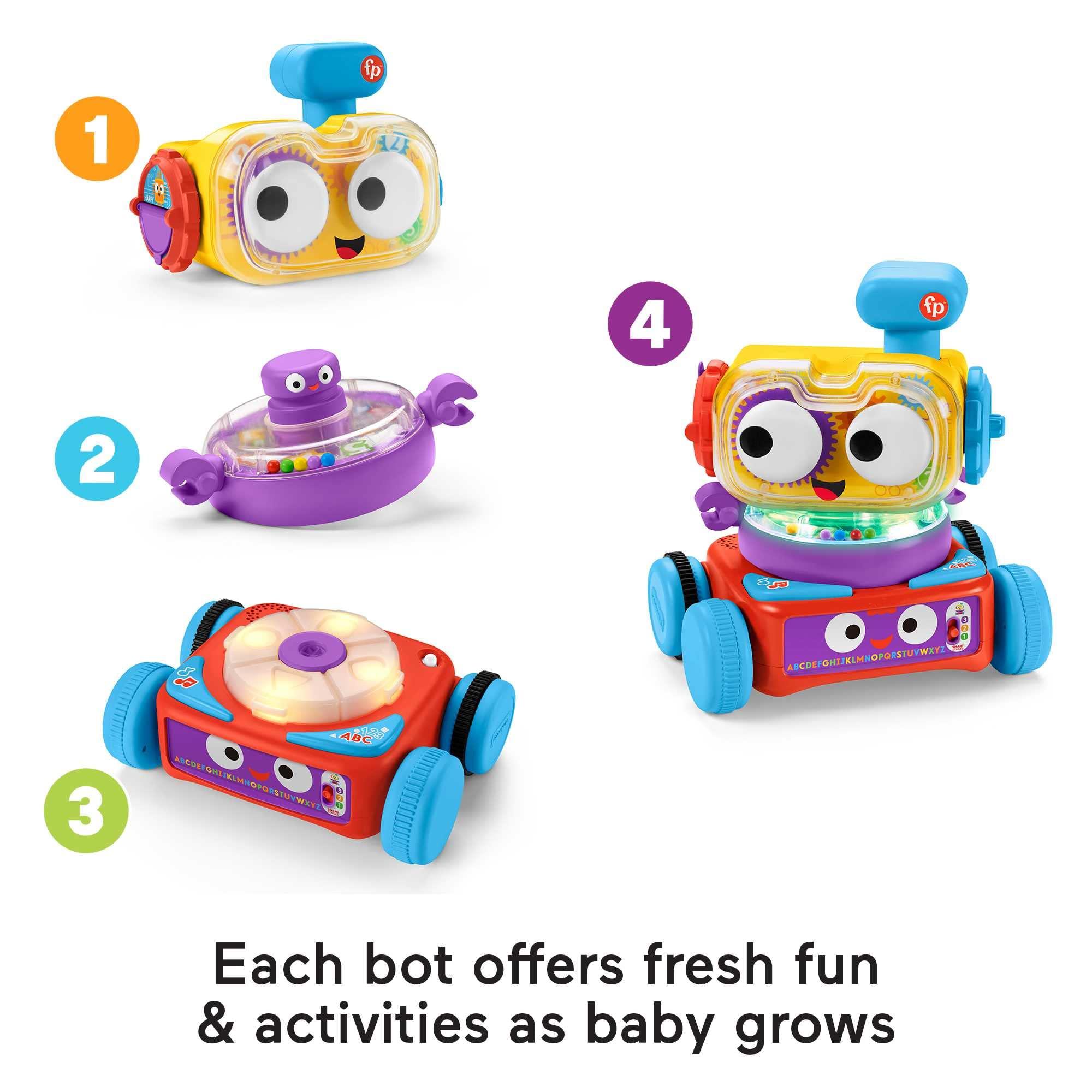 Fisher-Price Fisher-Price 4-in-1 Ultimate Learning Bot, Electronic Activity Toy with Lights, Music and Educational Content for Infants and Kids 6 Months and up, HBB04