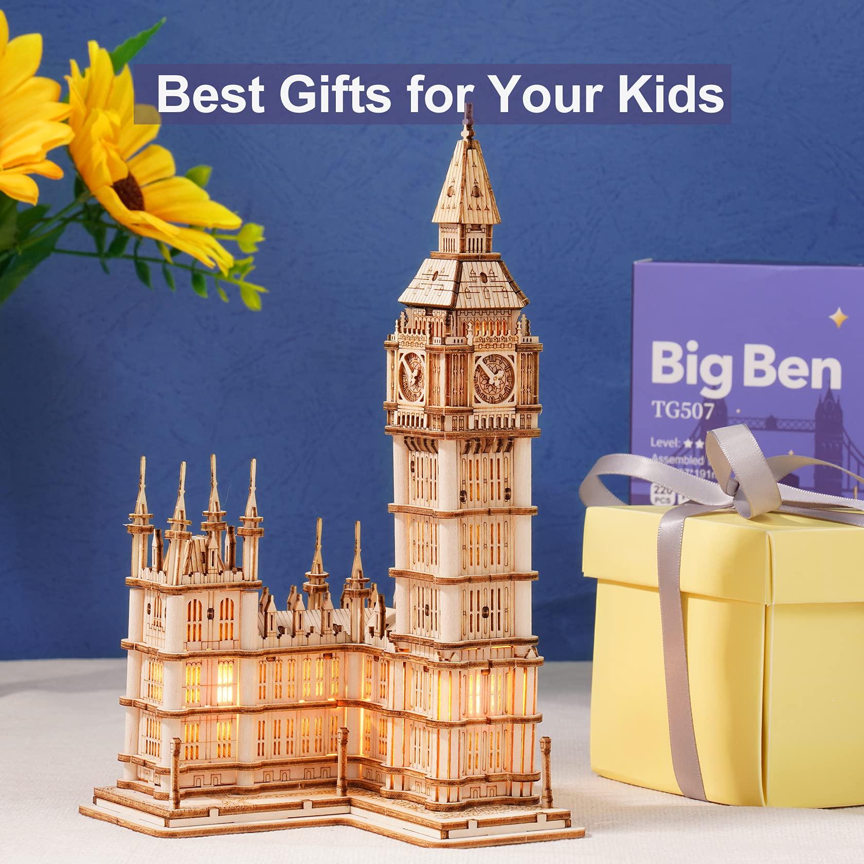 RoWood Rowood 3D Puzzles for Adults Wooden Model Kit Adult Craft Kit Gifts for Teens Age 14+ Big Ben