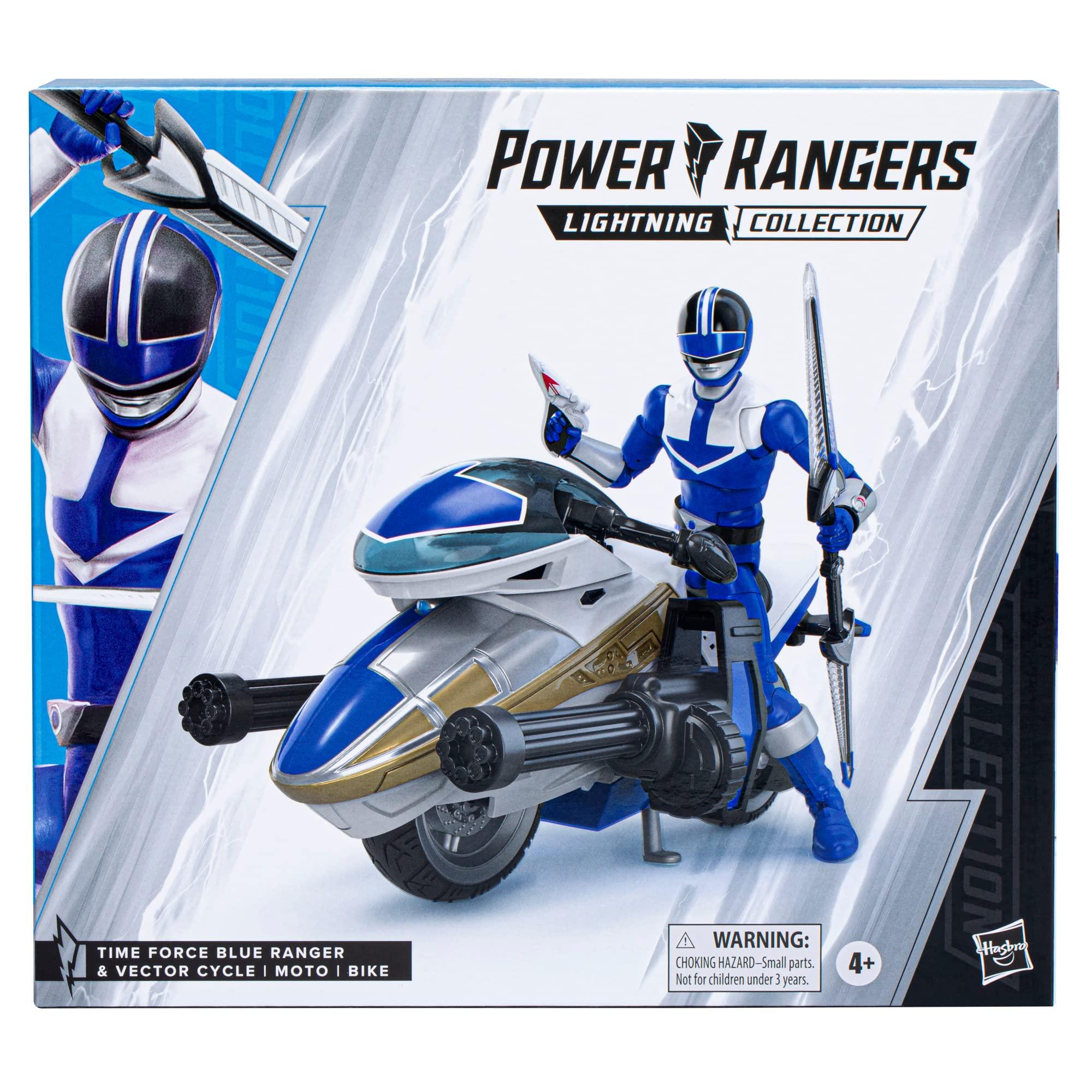 Power Rangers Power Rangers Lightning Collection Time Force Blue Ranger and Vector Cycle Action Figures with Accessories, Ages 4 and Up, Collectible Toys