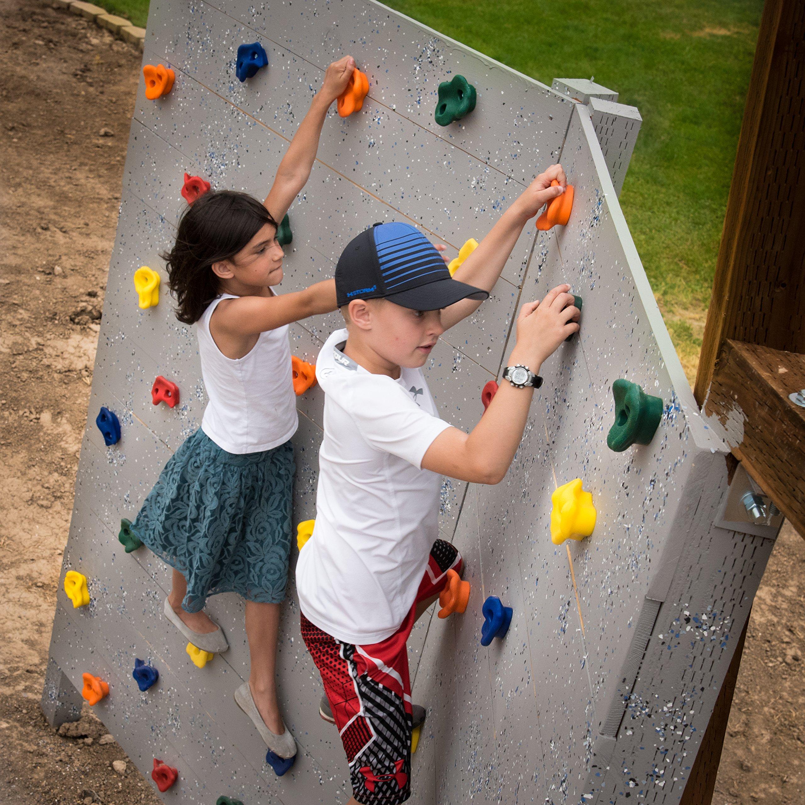 Squirrel Products Squirrel Products 20 Extra Large Deluxe Rock Climbing Holds with Mounting Hardware - DIY Rock Wall Comes with Mounting Hardware - Ages 3+