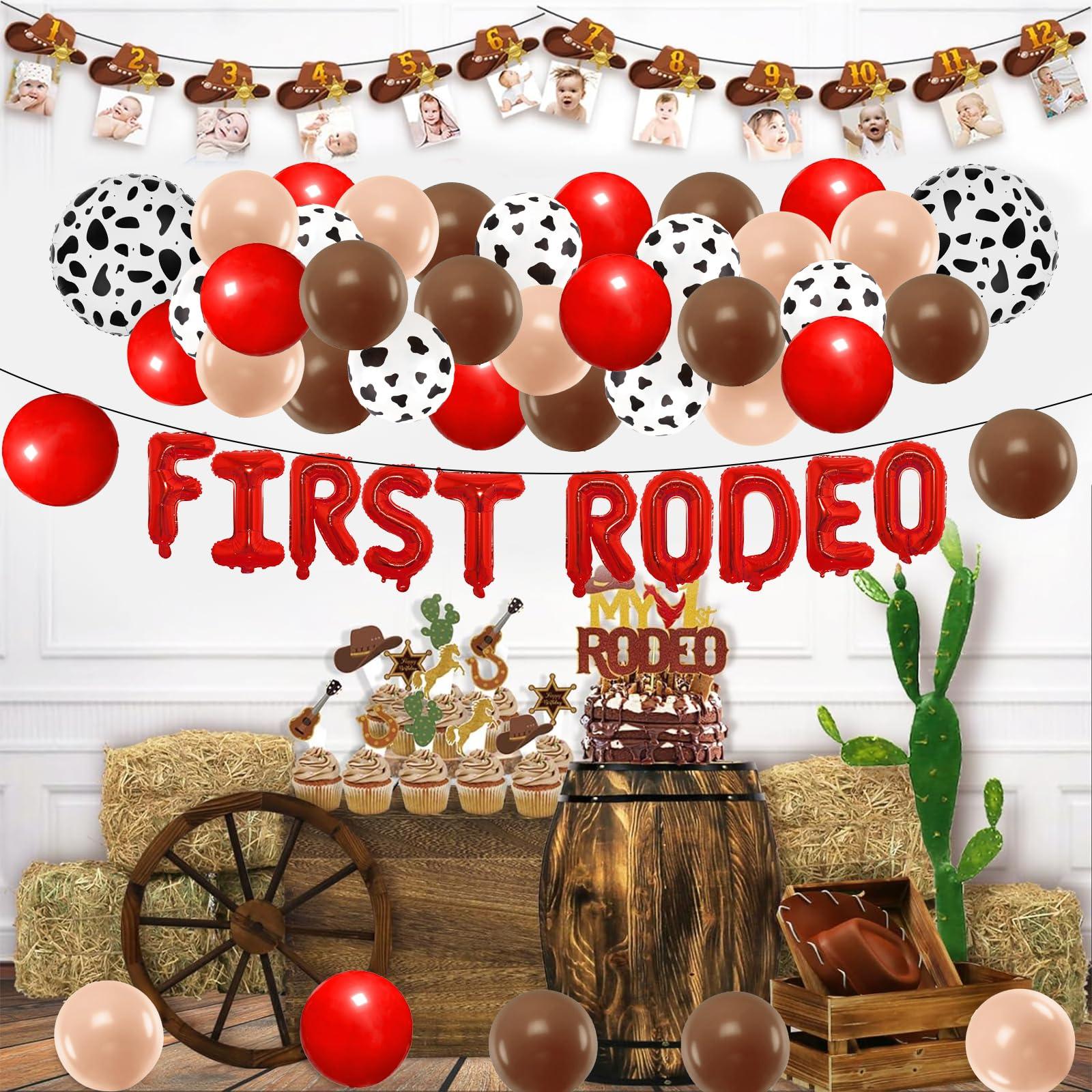 boodecor First Rodeo Balloon Garland Arch Kit,Western Cowboy My 1st Rodeo Party Decorations,CowBoy Themed Party Baby Shower Farm Birthday Party Decorations
