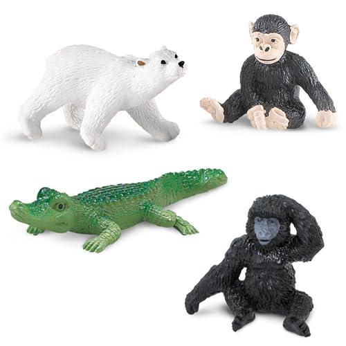 Safari Ltd. Safari Ltd. Zoo Babies TOOB - 11 Figurines: Zebra, Panda, Hippo, Chimpanzee, Rhino, Alligator, Gorilla, Elephant, Tiger, Polar Bear, Giraffe - Educational Toy Figures For Boys, Girls & Kids Ages 3+