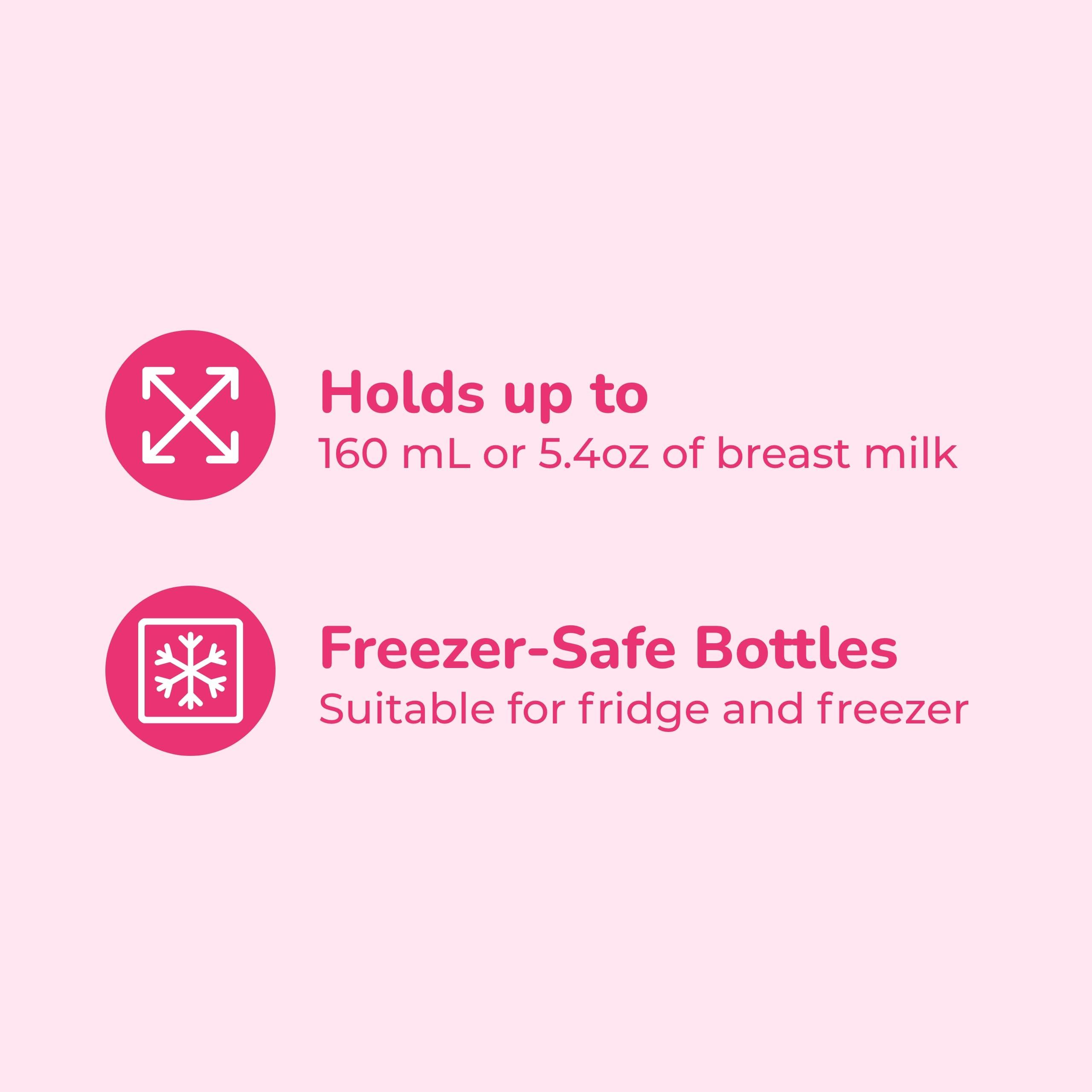 SPECTRA Spectra - Wide Neck Baby Bottles - Compatible with Spectra Breast Milk Pump Flanges (Pack of 2)