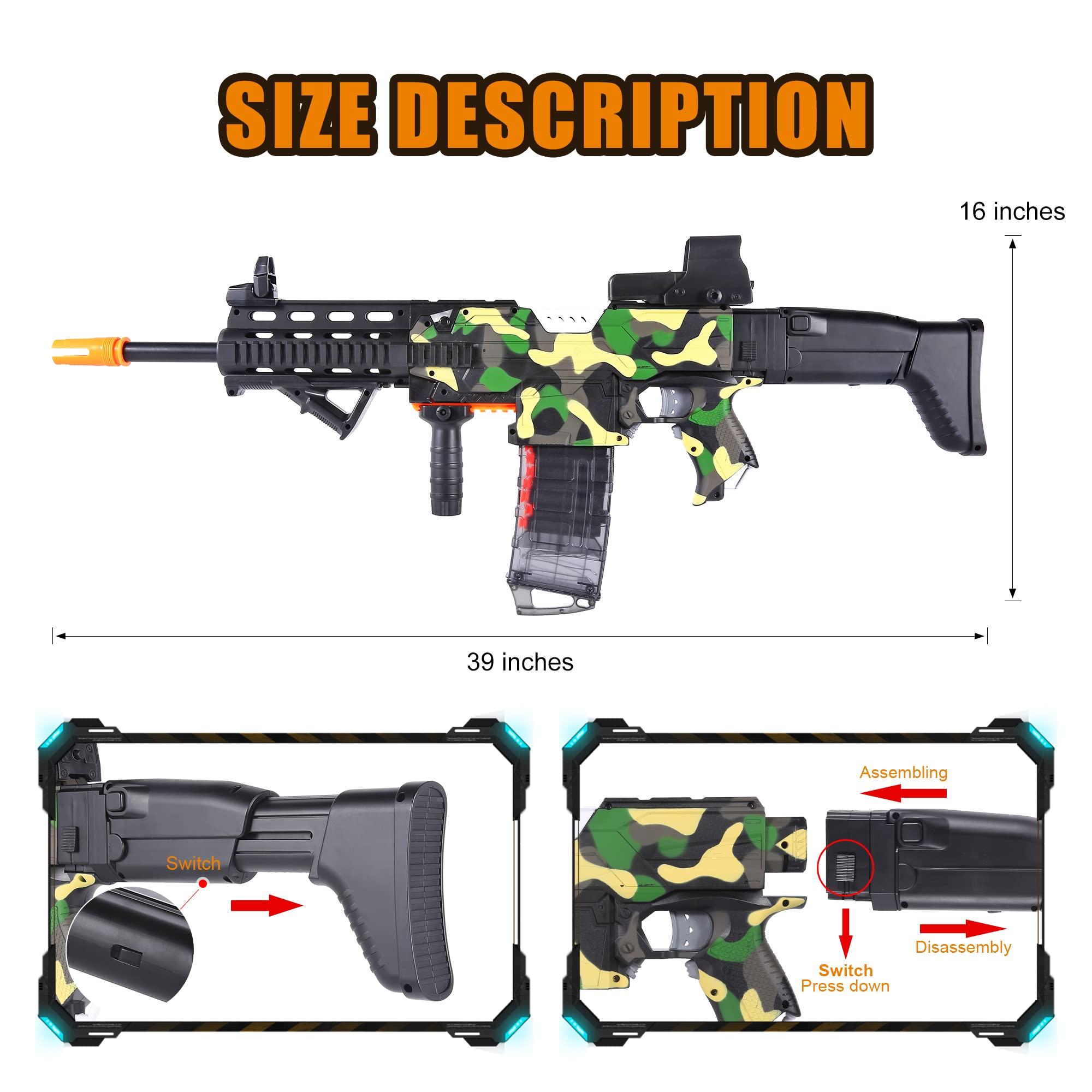 COOLFOX COOLFOX Electric Automatic Toy Gun for Nerf Guns Sniper Soft Bullets [Shoot Faster] Camouflage Burst Bullets for Boys,Toy Foam Blasters & Guns with 100 Nerf Sniper Darts, Gifts for Kids