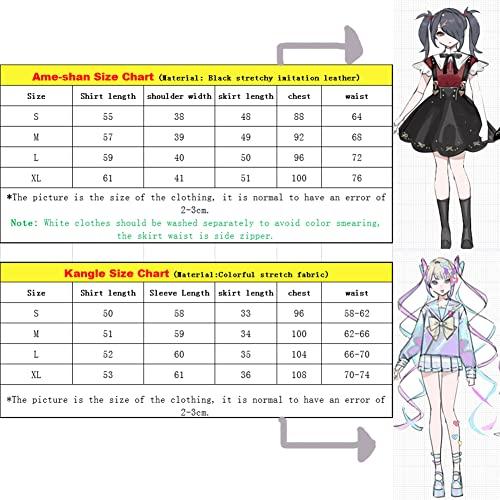 P1PSZ P1PSZ Ame-chan Cosplay Costume NEEDY GIRL OVERDOSE Cosplay Game Kangel Costume Outfits Uniform Full Set + Cute Keychain (L, Kangle)