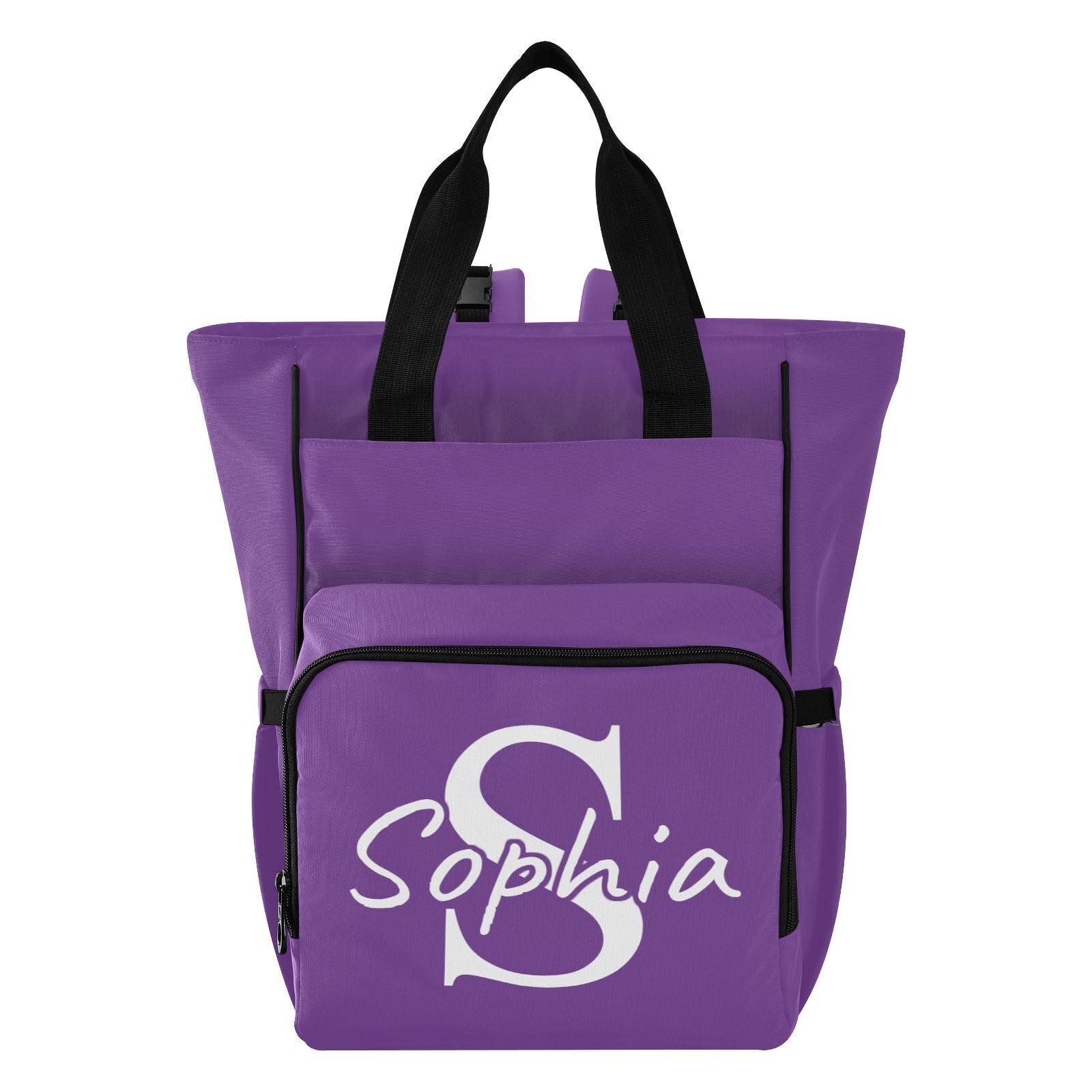 Emelivor Emelivor Custom Purple Diaper Bag Backpack Multi-Function Diaper Bag Personalized Baby Diaper Bag with Insulated Pockets for Mom Girls Mother's Day