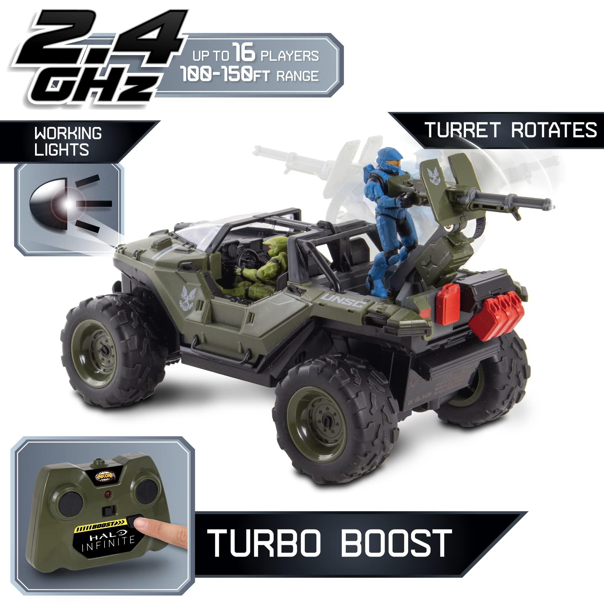 NKOK NKOK Halo Infinite RC: Battle Hog UNSC Warthog -W/Master Chief & Spartan, 2.4 GHz Radio Control w/Turbo Boost Vehicle