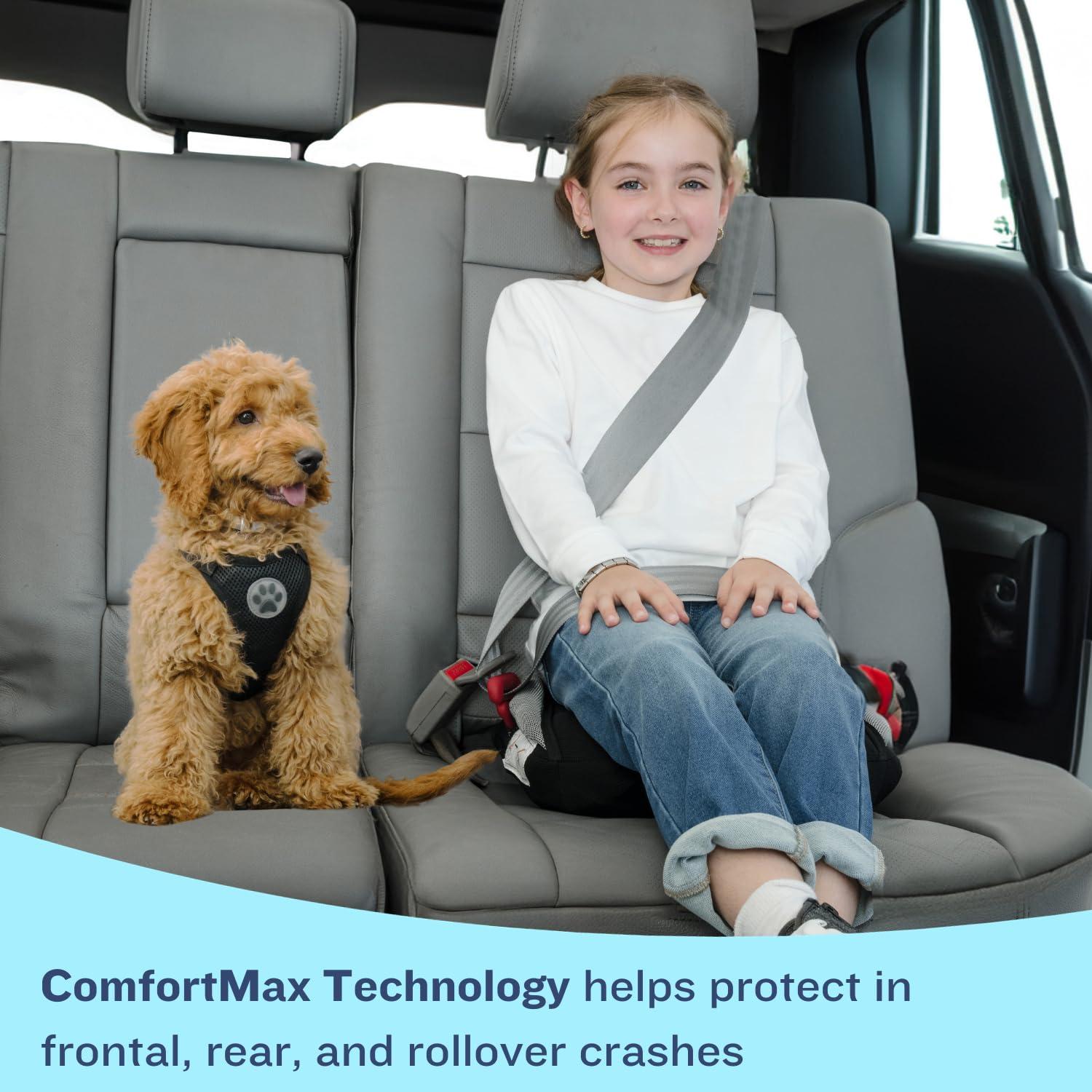 bubblebum bubblebum Inflatable Backless Booster Car Seat, Portable Travel Booster Seat, Booster Seats for Cars 40-100 lbs Kids, Foldable Compact Car Seat, Child/Toddlers 4-10 Years Old - Rainbow