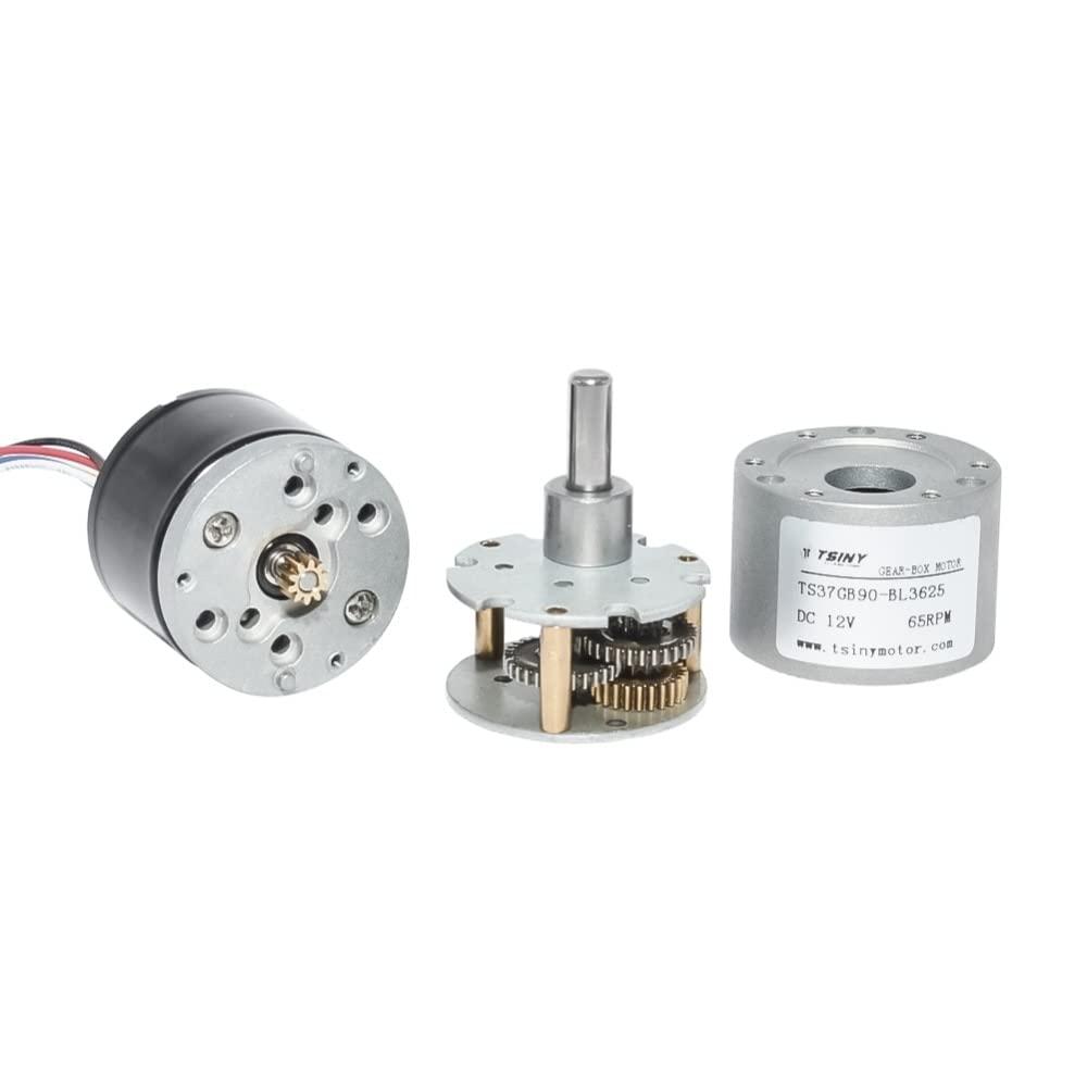 Generic DC Brushless Motor Gear Motor 12V 24V 10/20/35/65/100/150/200/300/600/1000RPM DC Brushless Gear Motor 37GB3625 Diameter 37mm - (Speed(RPM): 300rpm, Voltage(V): 12V)