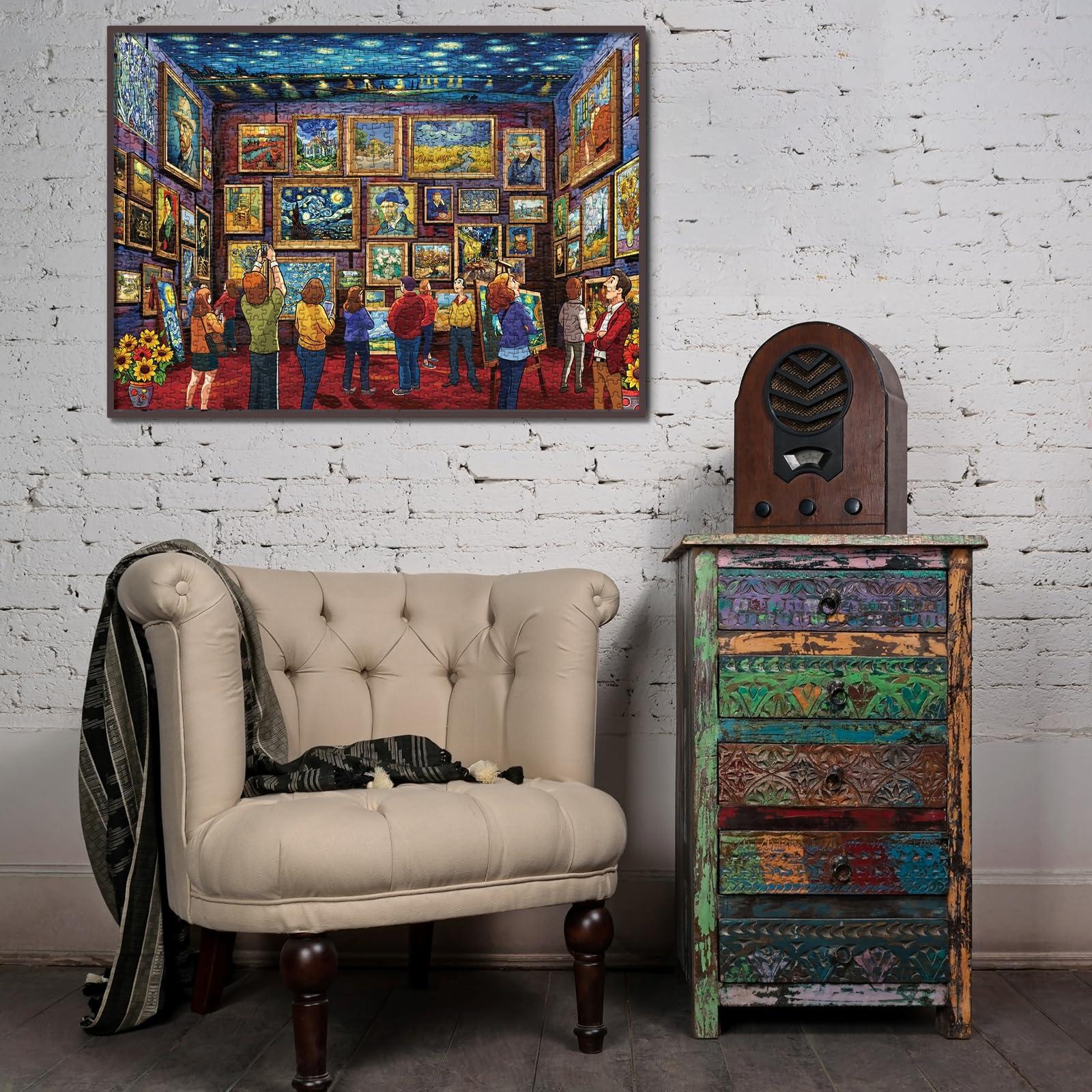 BBOLDIN Van Gogh Puzzle 1000 Piece Puzzles for Adults, Art Painting Jigsaw Puzzles Starry Night Puzzle, Sunflower Iris Challenging Puzzles for Adults as Family Game Home Decor