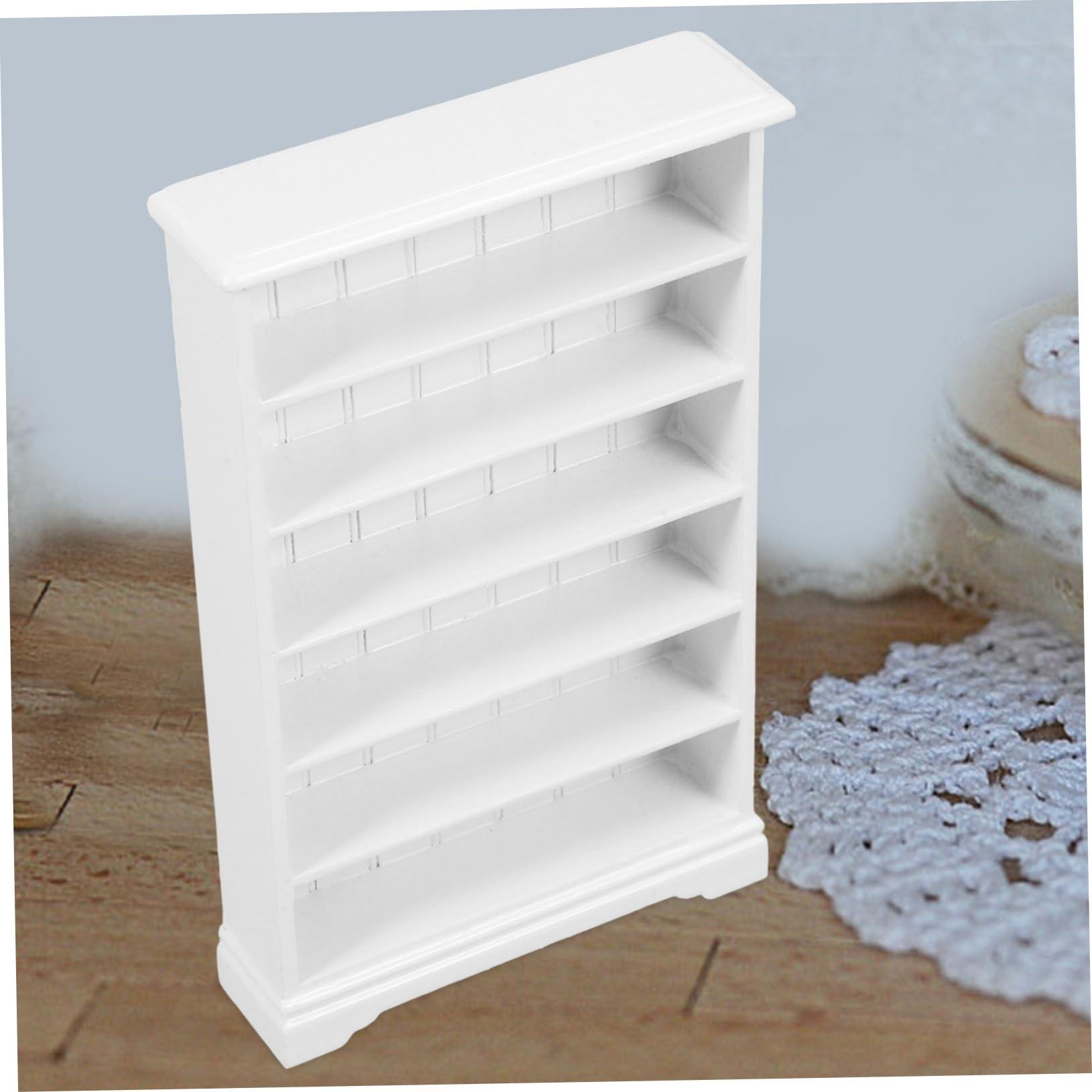 ERINGOGO ERINGOGO Wooden Dollhouse Bookshelf 6-Layer Mini Bookcase 1:12 Scale Wood Bookshelf Miniature Furniture Accessory for Dolls Library Decoration