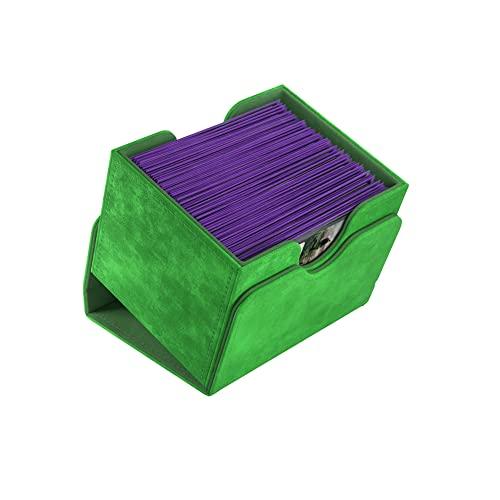 Gamegenic Sidekick 100+ XL Convertible Deck Box | Sideloading Card Storage with Removable Cover Clips Holds 100 Double-Sleeved Cards in Extra Thick Inner Sleeves Green Color Made by Gamegenic (GGS20094ML)