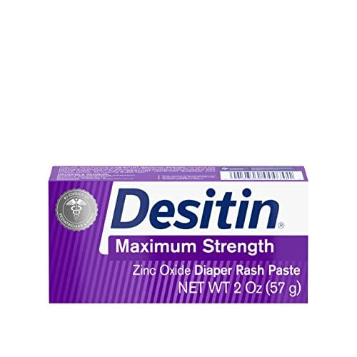 Desitin Desitin Maximum Strength Baby Diaper Rash Cream with 40% Zinc Oxide for Treatment, Relief & Prevention, Hypoallergenic, Phthalate- & Paraben-Free Paste, Travel Size, 2 oz (Pack of 6)