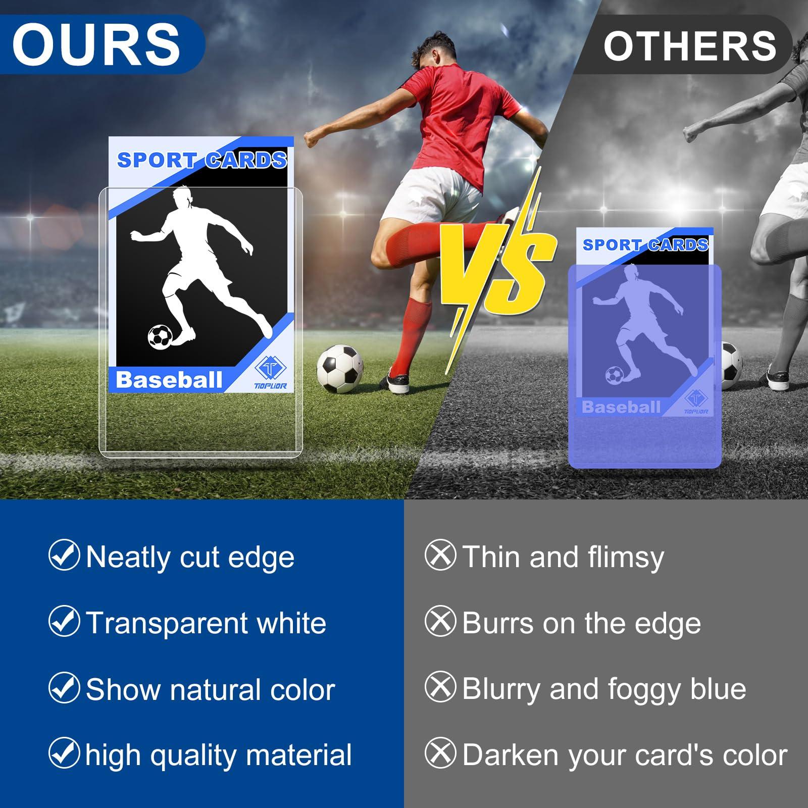 TiopLior 1000 Card Sleeves Hard Sleeves for Cards, 3\"x4\" Baseball Card Protectors Hard Plastic, 35pt Card Holders for Baseball Cards, Football Cards (500 Hard Sleeves + 500 Clear Sleeves)