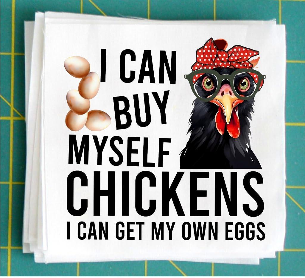 Generic Funny Chicken Fabric Panel 8x8\" Quilt Block for crafting and sewing FQ74968