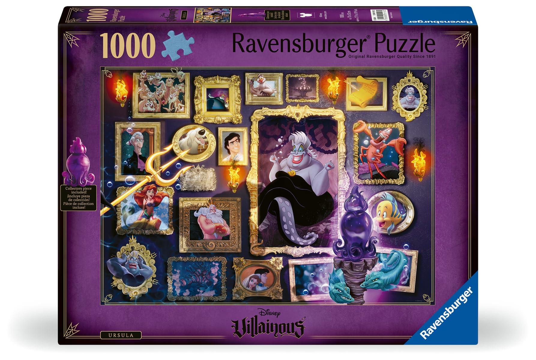 Ravensburger Disney Villainous: Ursula and Figurine 1000 Piece Jigsaw Puzzle for Adults - Every Piece is Unique, Softclick Technology Means Pieces Fit Together Perfectly