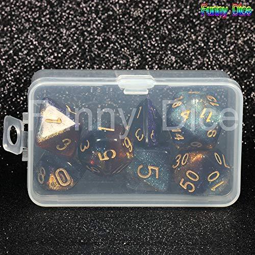 KAKDA-STORE KAKDA,Delicate Novelty Creative Universe Galaxy Dice7Pcs + Dice Box DND RPG Games Hobbies Presell Top Grade Gift - (Color: Cats Eye Nebula)