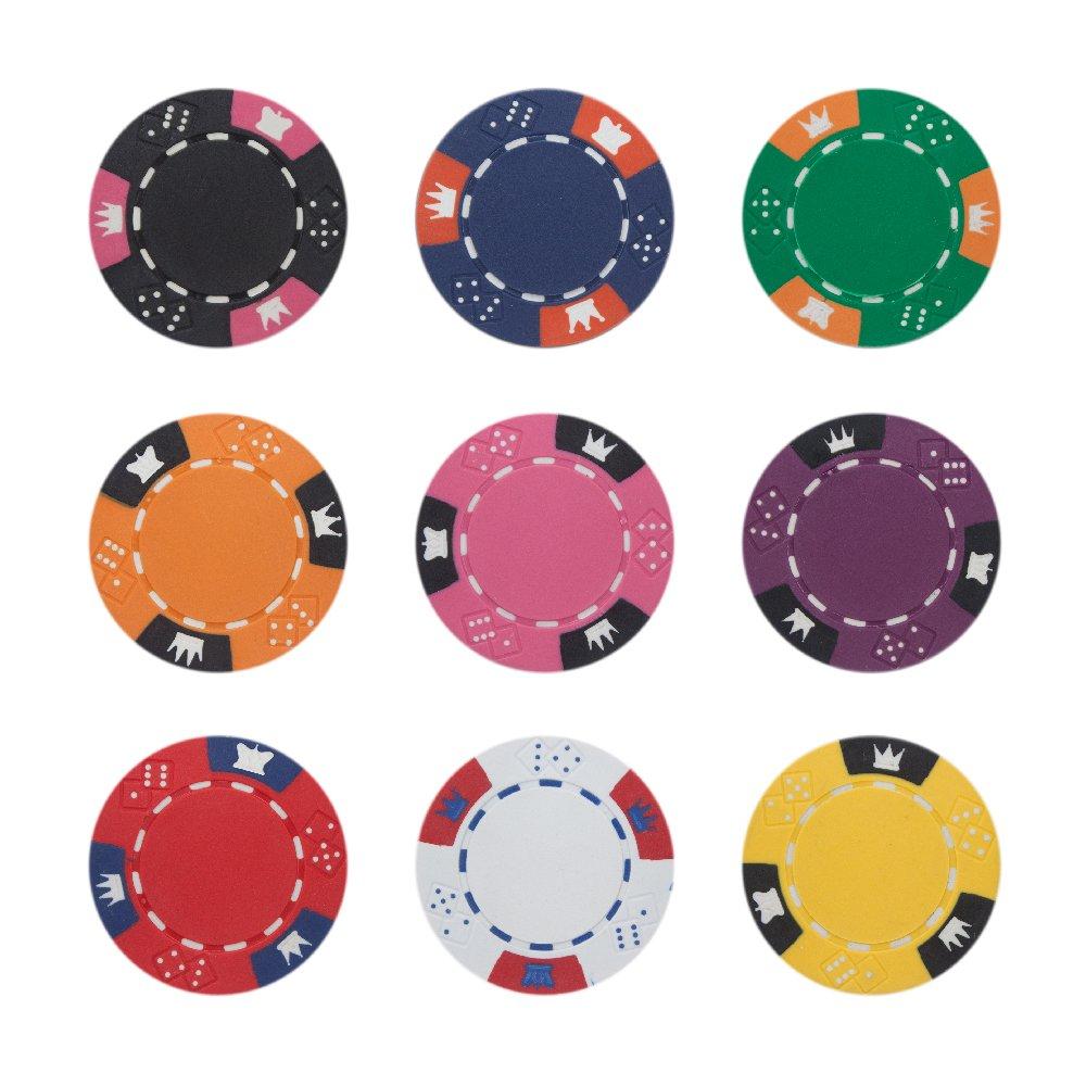 Brybelly Brybelly Crown & Dice Poker Chip Heavyweight 14-Gram Clay Composite – Pack of 50 (Green)