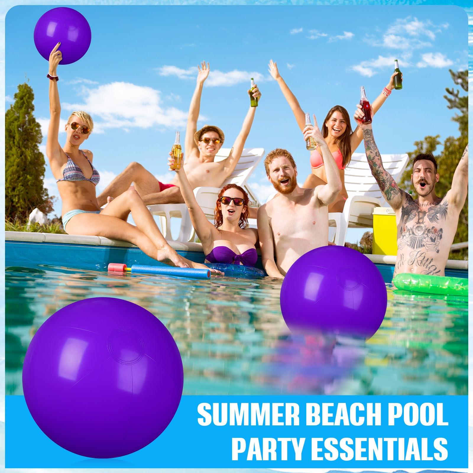 kymqlyw kymqlyw 8 Pcs 12 Inch Solid Purple Beach Balls Inflatable Beach Balls Bulk Large Blow up Pool Game Toys for for Summer Beach, Pool and Summer Birthday Party Supplies (Purple)