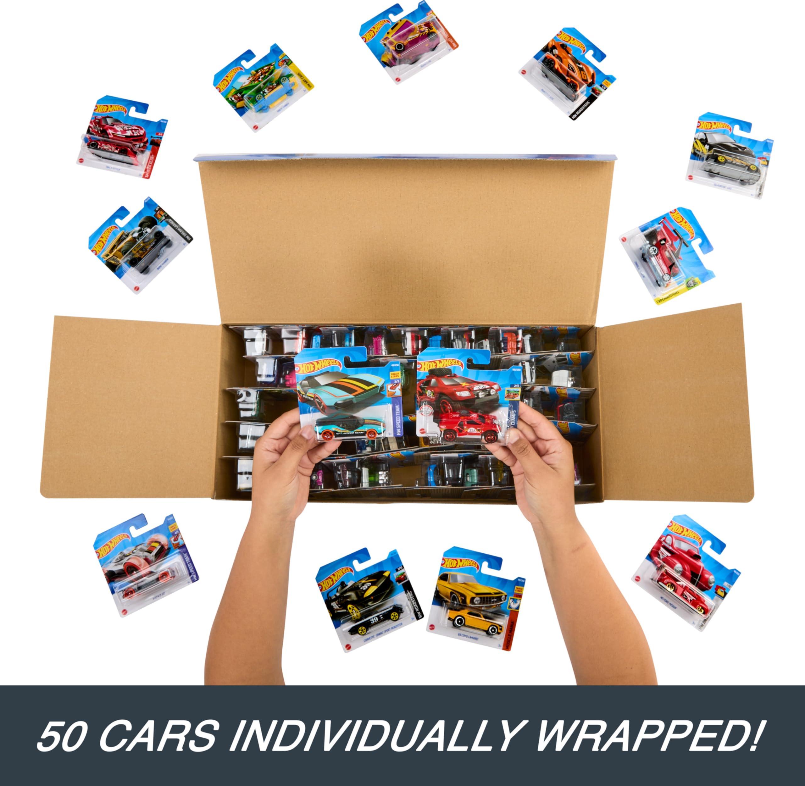 Hot Wheels Hot Wheels Toy Trucks & Cars, 50-Pack, Set of 50 1:64 Scale Individually Packaged Vehicles, Instant Collection (Styles May Vary) (Amazon Exclusive)