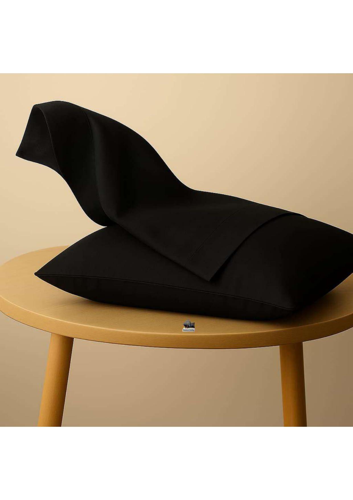 Shashwat Bedding Set of 2 Toddler Travel Pillowcase 14x20 inch 100% Egyptian Cotton 500 Thread Count Zipper Closure Small Toddler Pillowcase 14x20 inch, Black