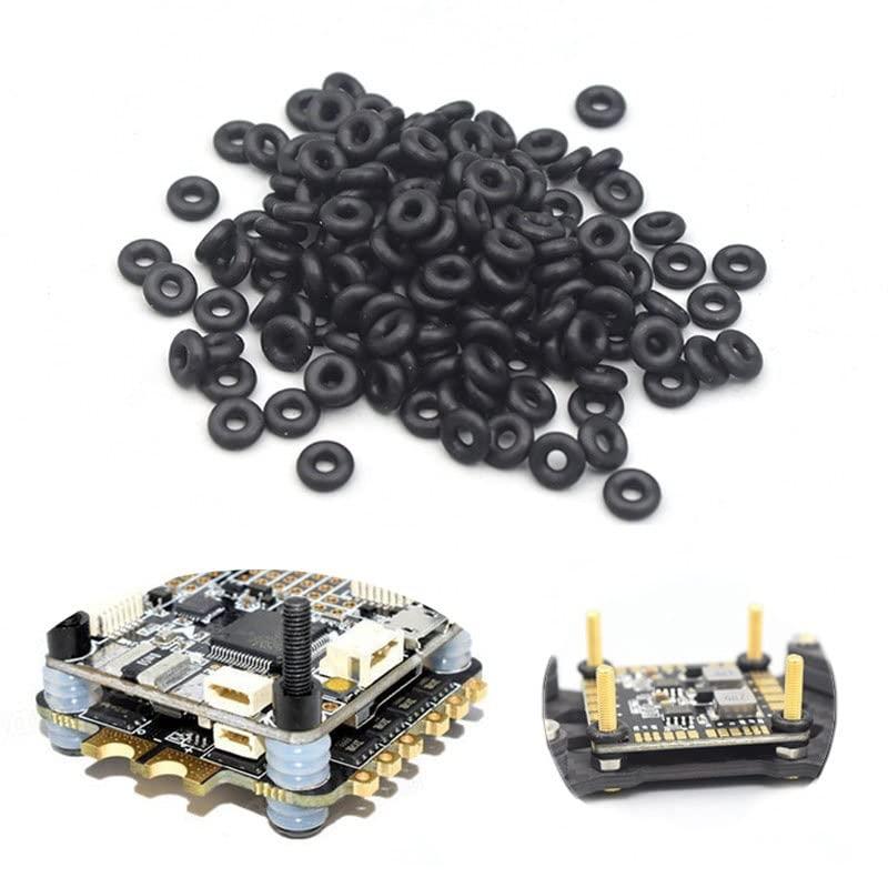 HePbak HePbak 50pcs M2 M3 O Shape Silicone Rubber Washer Shock Absorbor Anti Vibration Damping for F3 F4 Flytower Flight Controller RC Drone Drone Parts (Color : M3 White 50pcs)