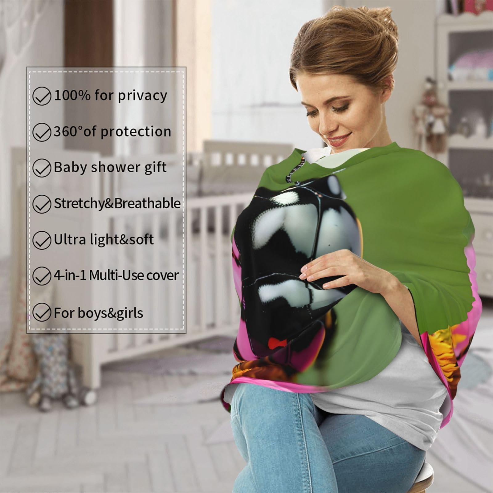 ZhanMg ZhanMg Colorful Ladybird Stroller Chair Nursing Top Cover - Privacy Canopy for Newborns and New Moms, Perfect for High Chair, Black