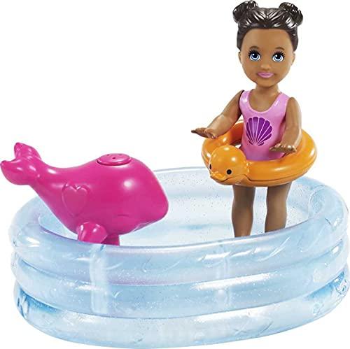 Barbie Barbie Skipper Babysitters Inc Playset with Skipper Doll, Color-Change Small Doll, Pool, Squirt Whale Toy & Accessories