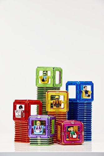 Magformers MAGFORMERS Construction Character 6 Pieces Add on, Rainbow Colors, Educational Magnetic Geometric Shapes Tiles Building STEM Toy Set Ages 3+