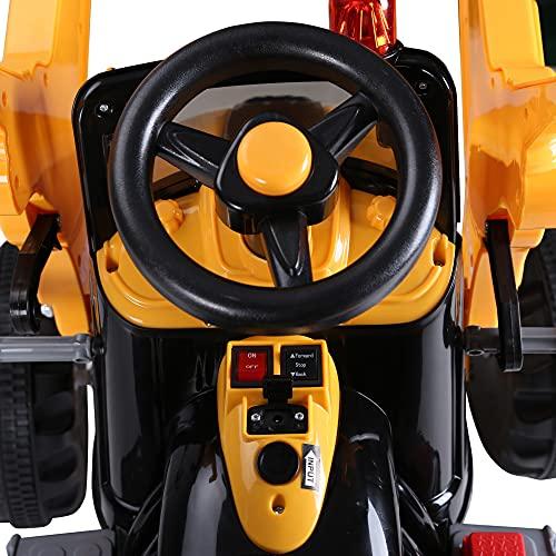 Aosom Aosom 6V Electric Kids Ride On Toy Digger Construction Excavator Tractor Vehicle Digger Toy Moving Forward Backward