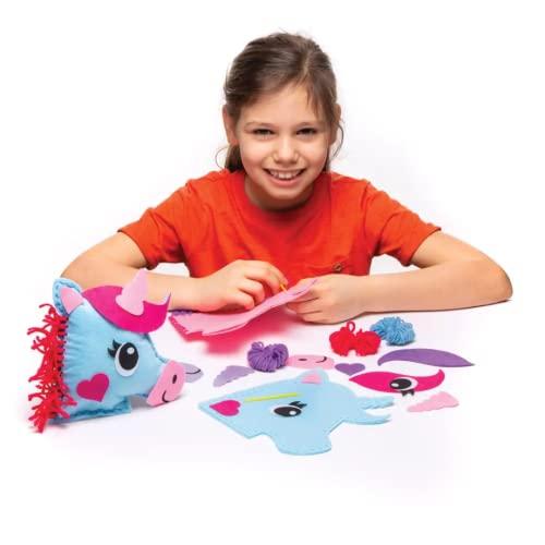 Baker Ross Baker Ross AW623 Unicorn Cushion Sewing Kit - Pack of 3, Introduction to Sewing for Beginners, Great for Sewing Themed Craft Activities