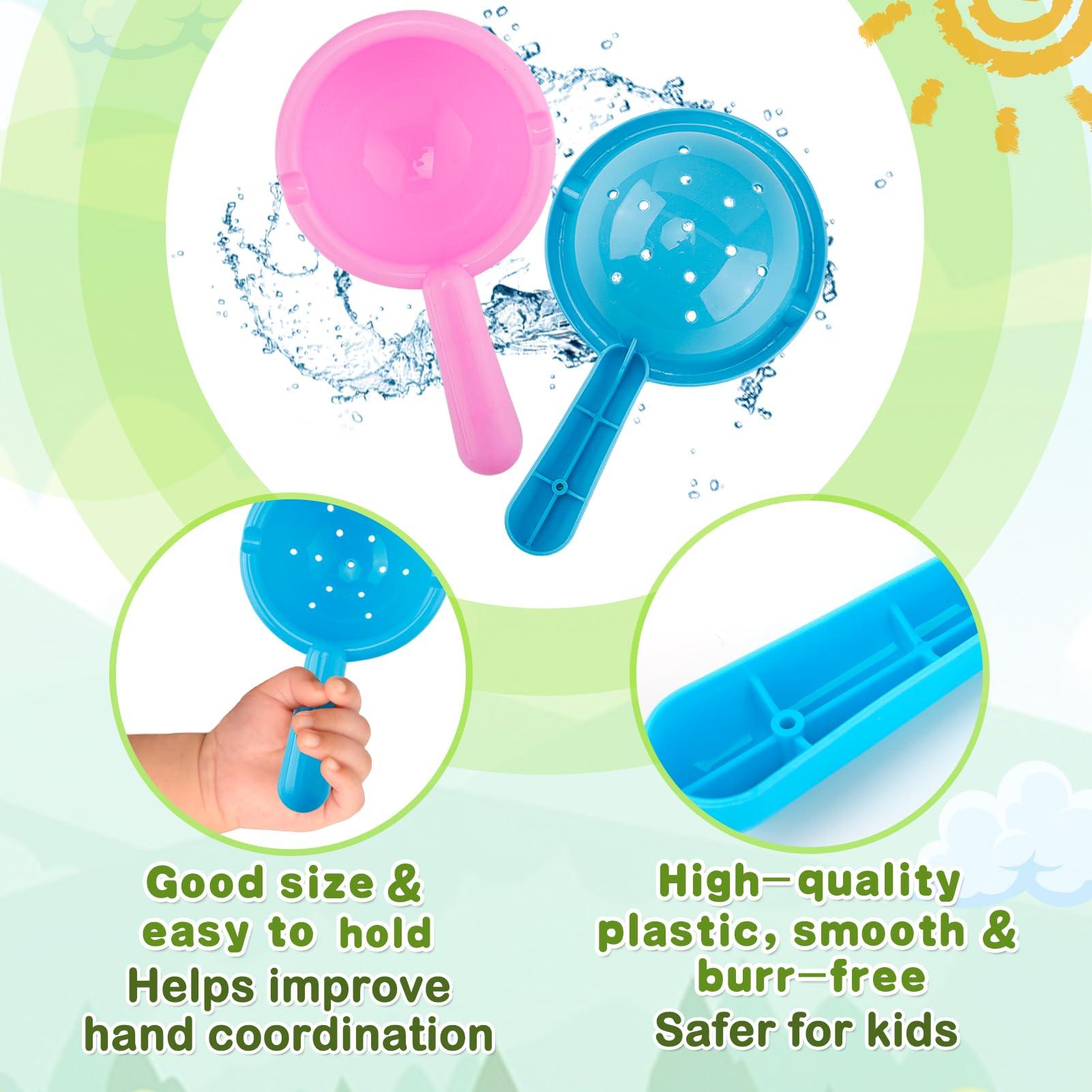 Biubee Bath Toys for Toddlers Age 1-3 - Baby Bath Tub Swimming Pool Water Table Toys, Easy to Clean, Mold Free Water Toys Fun Tactile Training Newborn Gifts, 3 Pack (Yellow)