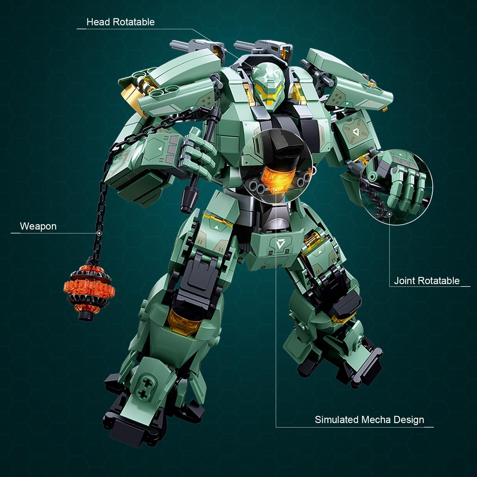 HIGH GODO HIGH GODO Transforming Mech Robot Building Blocks Set,Destroy Warrior City Action Mech Model Building Kit, 542 PCS Cool Robots Toys Gift for Adults and Kids Boys 6 7 8 10+