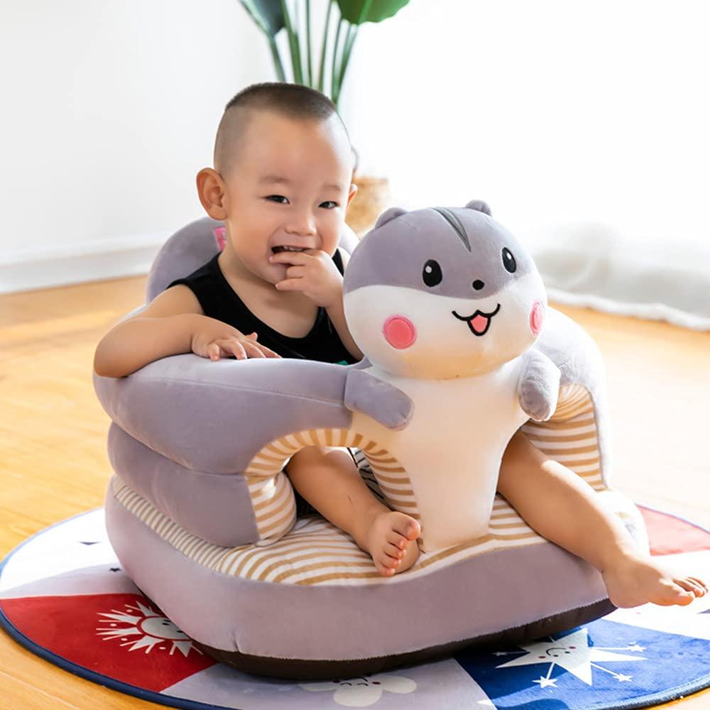 PUXU Baby Support Seat, Cute Baby Sofa Chair for Sitting Up, Comfy Plush Infant Seats (Hamster,W17.5" x H17.5")