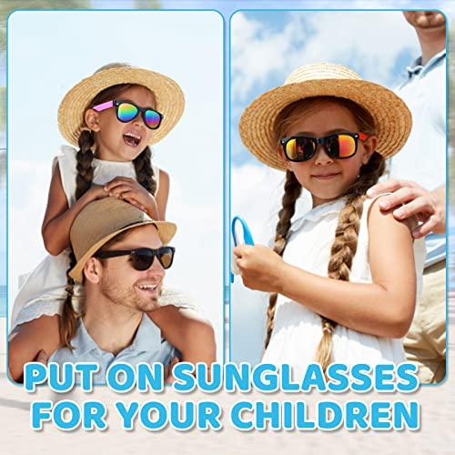 Hldgras Kids Sunglasses Bulk Party Favors for Kids 4-8-12 24 Pack 80s Style Neon Sunglasses with UV400 Protection Goodie Bag Stuffers Pool Party Favors Decorations end of Year Student Gifts for Boys and Girls