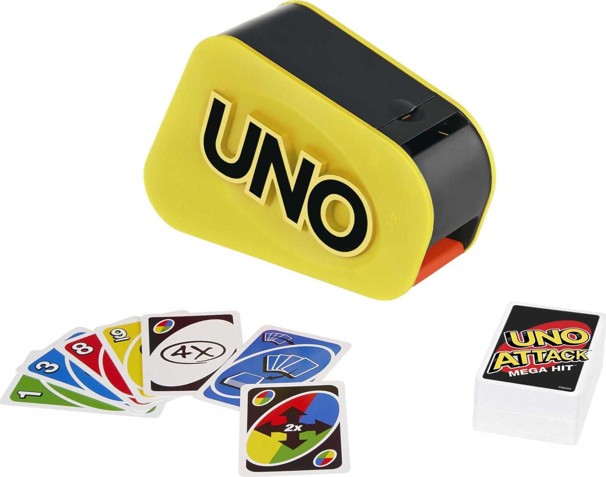Mattel Games Mattel Games UNO Attack Game with Card Launcher Featuring Lights & Sounds, Plus Mega Hit Rule (Amazon Exclusive)