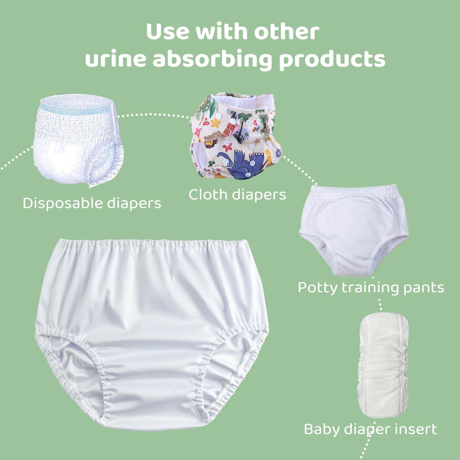 SMULPOOTI SMULPOOTI Rubber Training Pants for Toddlers Plastic Pants Swim Diaper Covers for Toddlers Premium Plastic Underwear Covers for Potty Training Rubber Pants for Toddlers 4 Packs White 6T