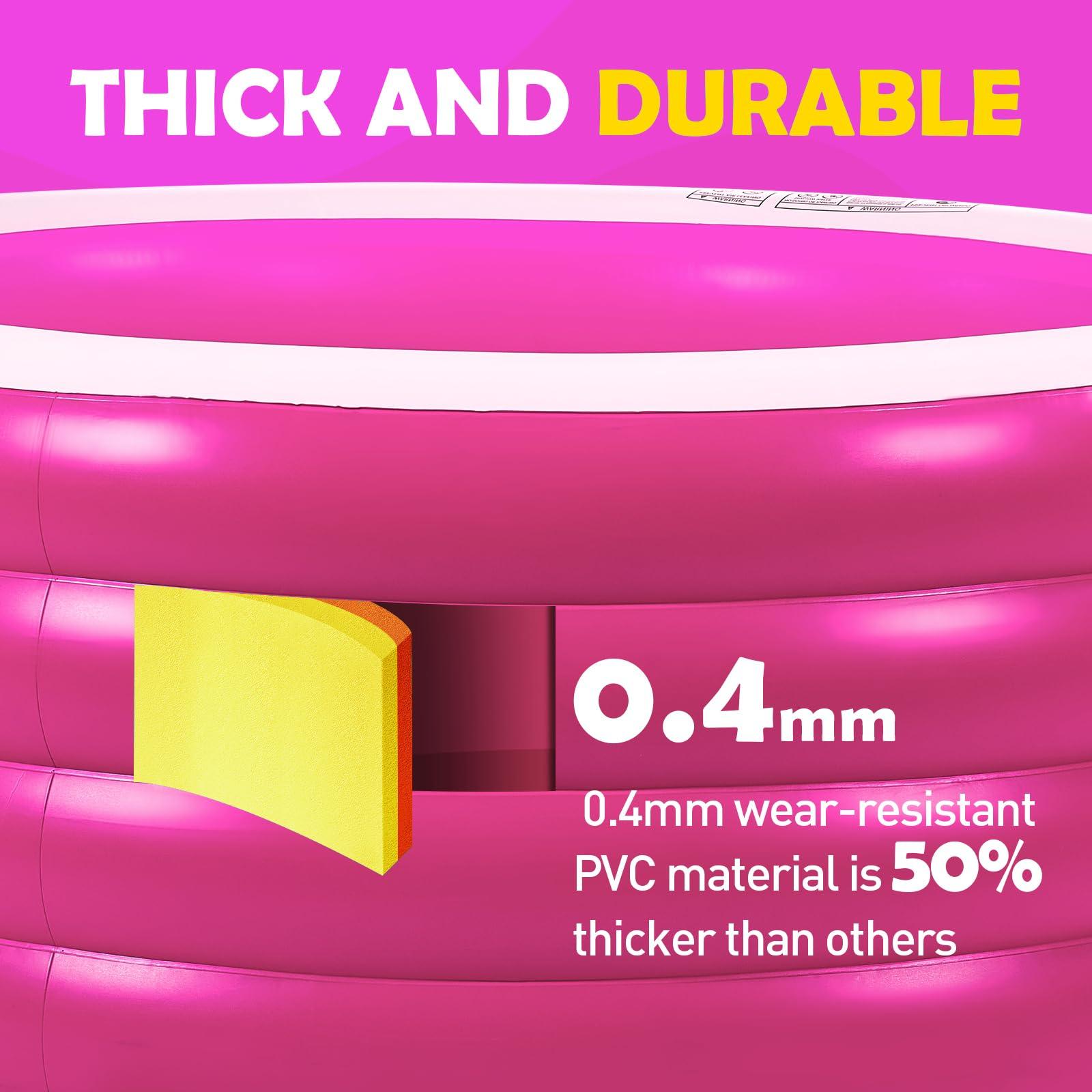 Biange Biange Blow Up Pool, 72\" X 30\" Deep Round Inflatable Swimming Adult Pool, Backyard Inflatable Pool for Kids Swimming, Pink