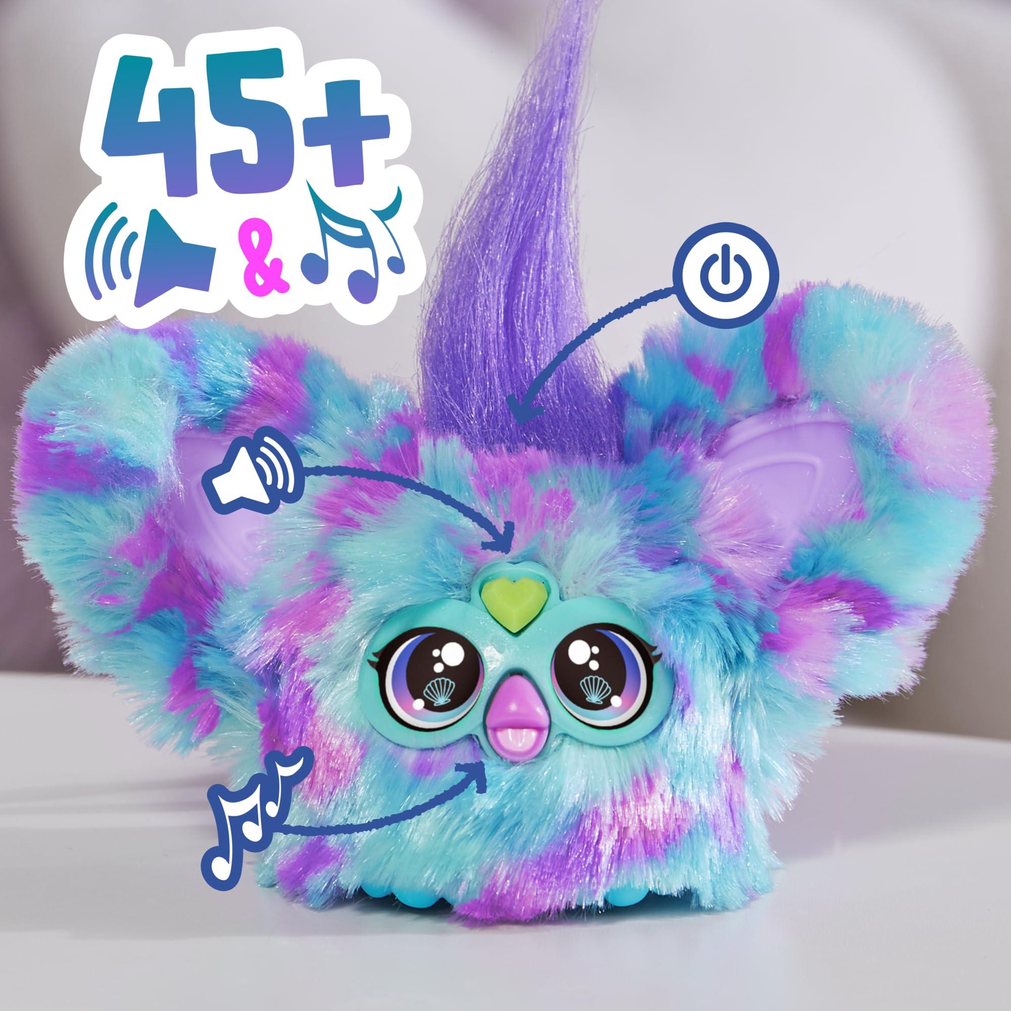 Furby Furby Furblets Mer-May Mini Friend, 45+ Sounds, Ocean Music, Speaks Only Furbish, Electronic Plush Toys for Girls & Boys, Interactive Pets, Multicolor, 6+