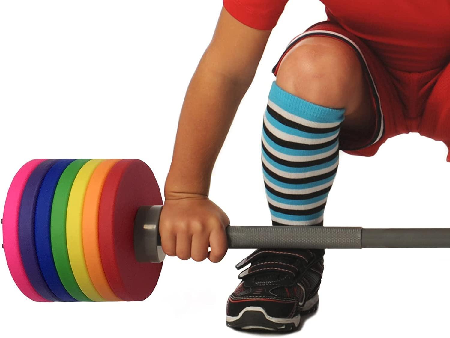 WOD Toys WOD Toys Custom Color Barbell Mini - Adjustable Barbell Toy Set for Kids Fitness - Safe, Durable Kids Workout Toys (Pair #1 - Orange, Pair #2 - Red)