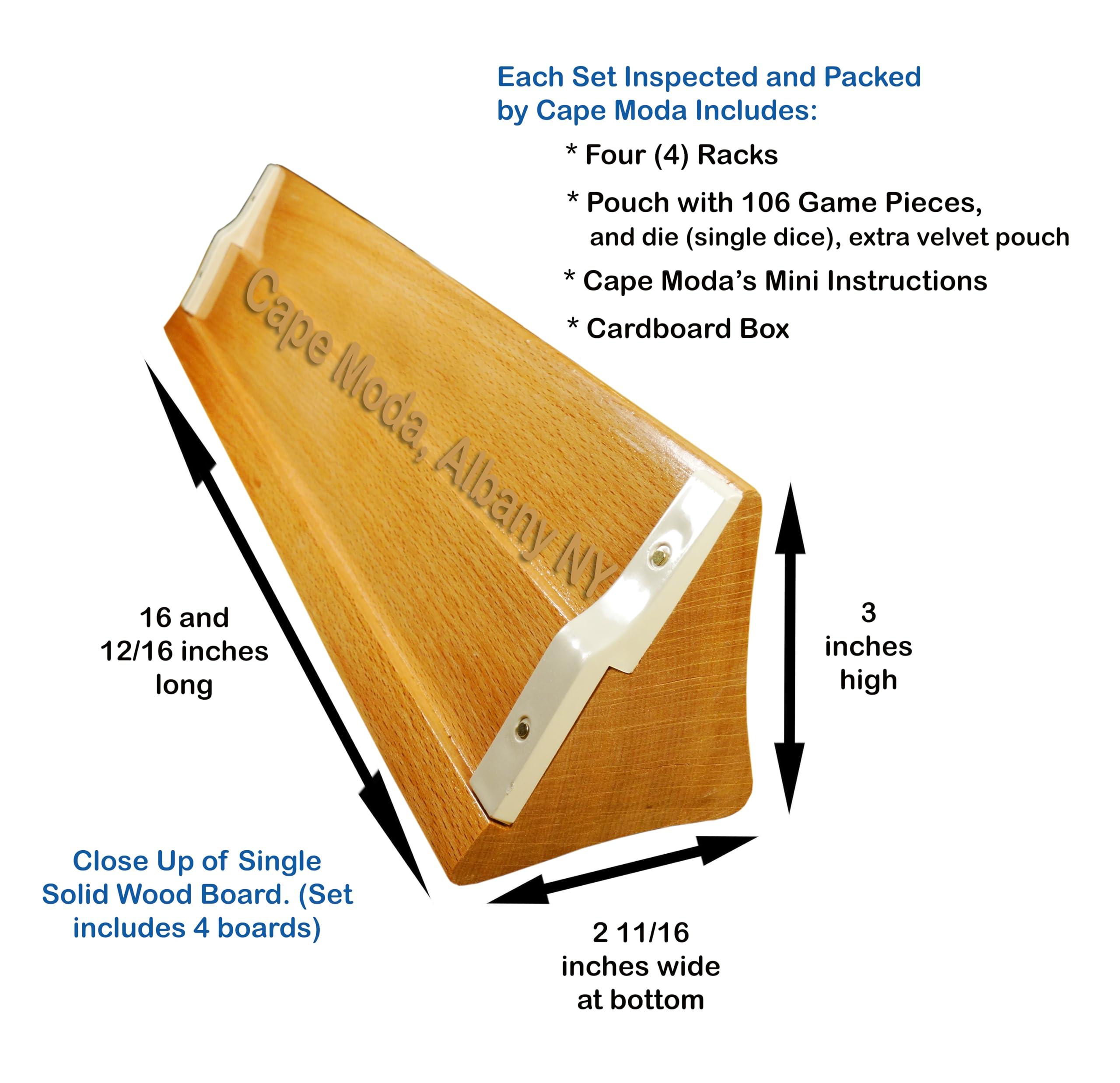 Balgin Cape Moda Large 16.7" Wooden Turkish Rummy Tile Okey Game Set, Classic Design Handmade in Istanbul, and Inspected by Cape Moda in Albany NY (Solid Wood Rummy Okey Set, Large), with Basic Instructions