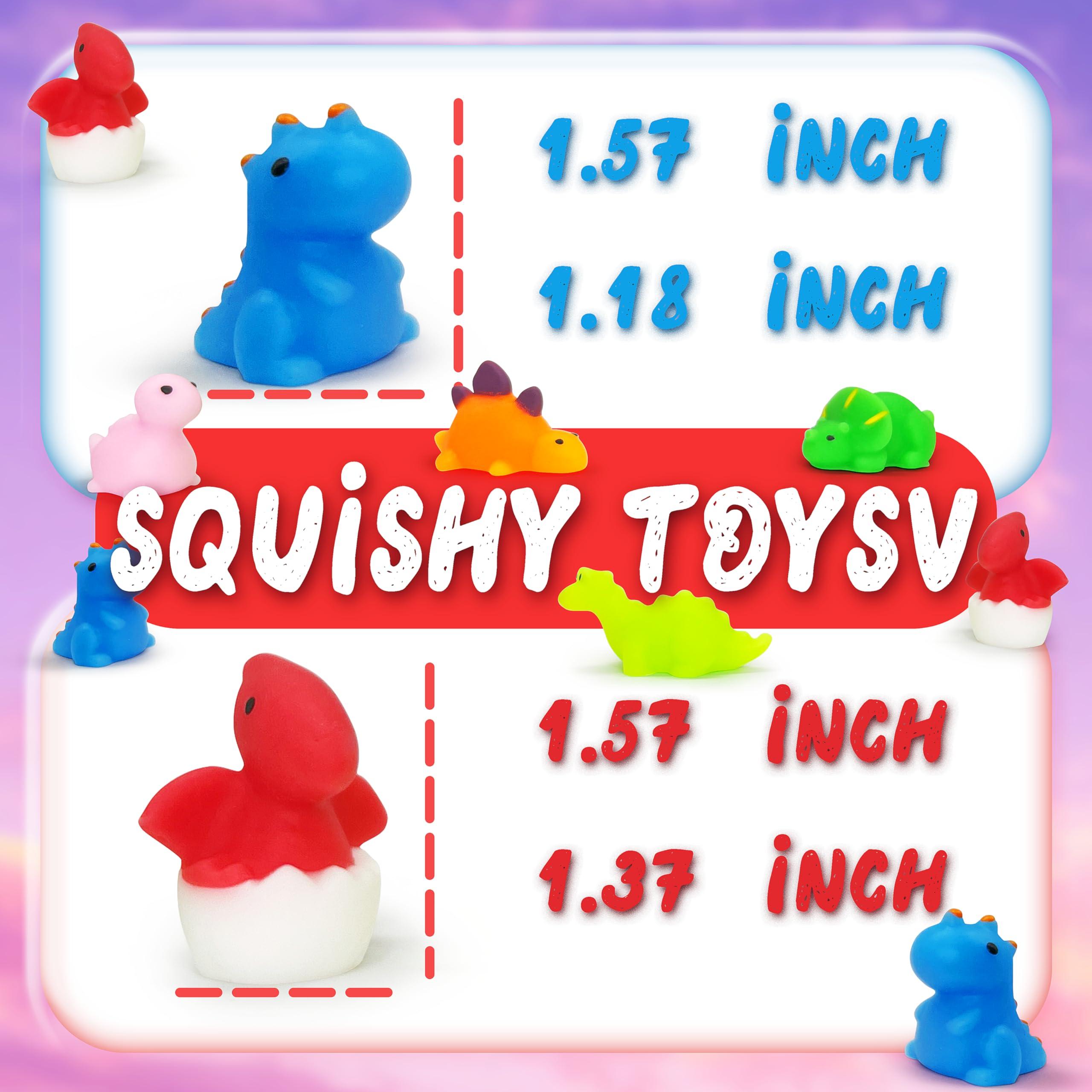 JIAHO JIAHO 9 Pcs Dinosaur Mochi Squishy Toys, Kawaii Squishies, Party Favors for Kids, Squishy Dinosaur Sensory Toys, Mini Stress Ball Fidget Toys Bulk for Kids Prizes, Easter Basket Stuffers, Birthday