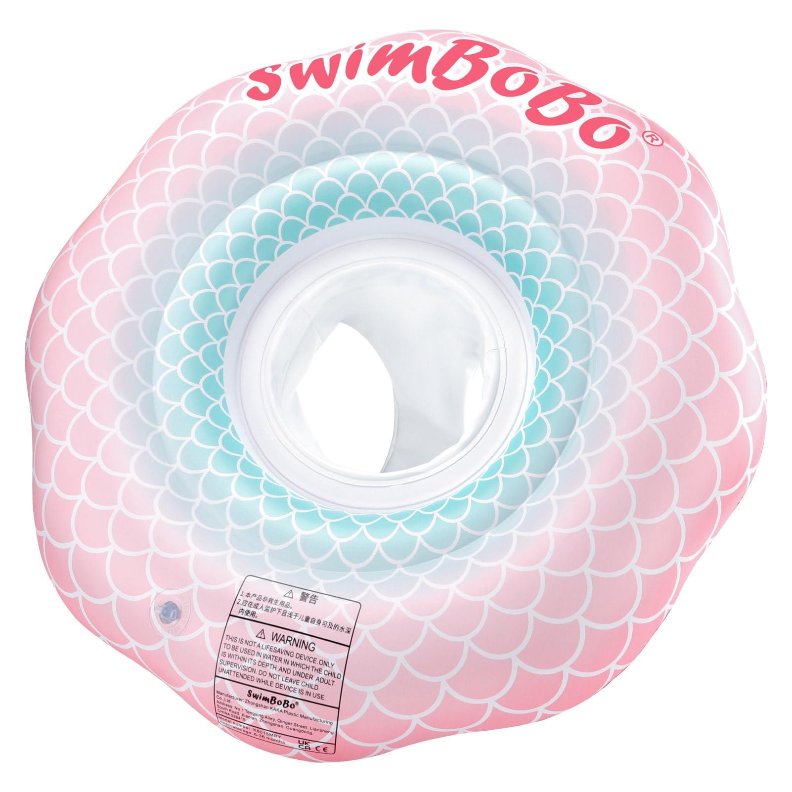 opomoqo Baby Swim Ring Underarm Swim Seat Float Trainer with Backest for Toddler 6 Months to 3 Years (Pink)