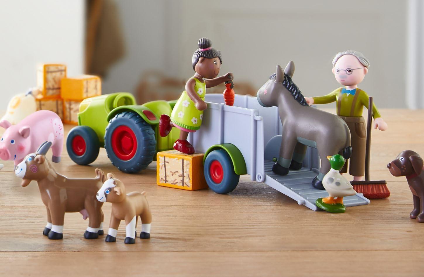 HABA HABA Little Friends Goat Kid - 2\" Chunky Plastic Farm Animal Toy Figure