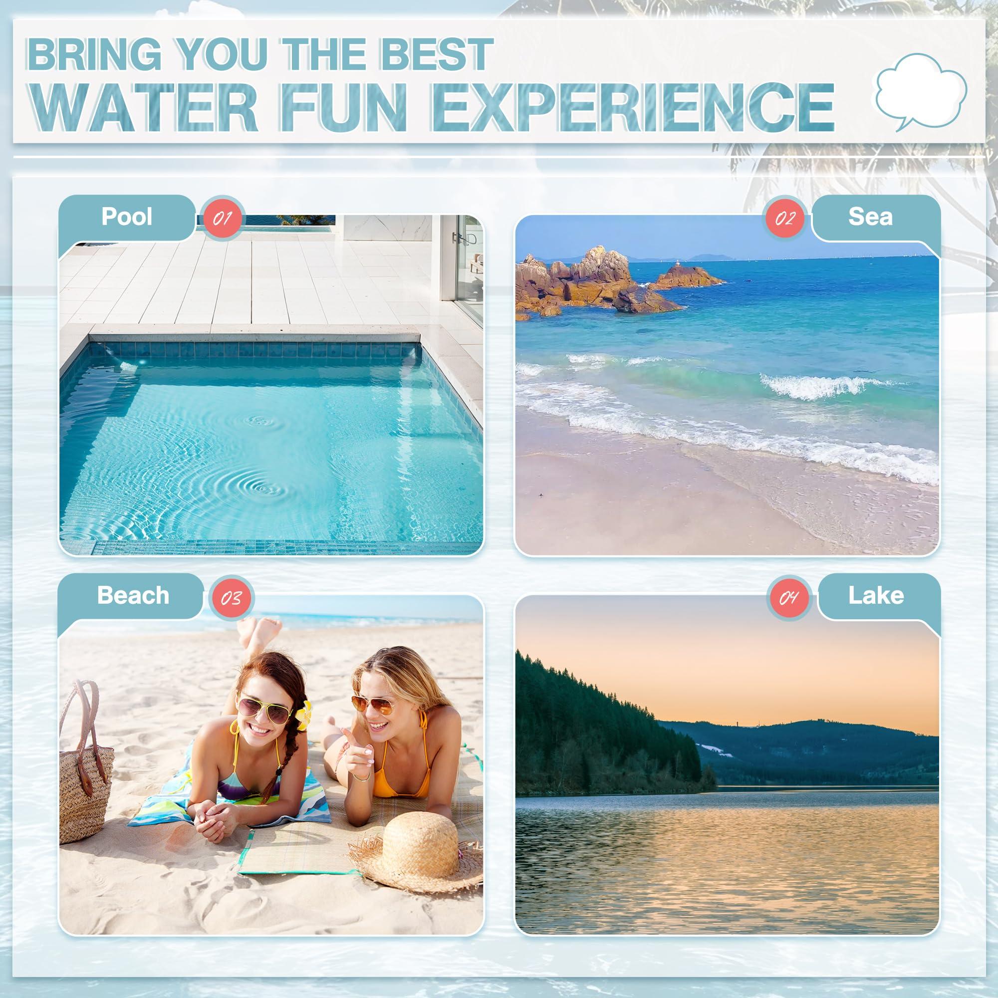 OUTROAD OUTDOOR CAMPING GARDEN PATIO Outroad 6FT Floating Water Pad Mat, 3 Layers XPE Foam Lily Pad for Beach, Ocean, Lake, Roll-Up Floating Island for Water Recreation and Relaxing, Blue