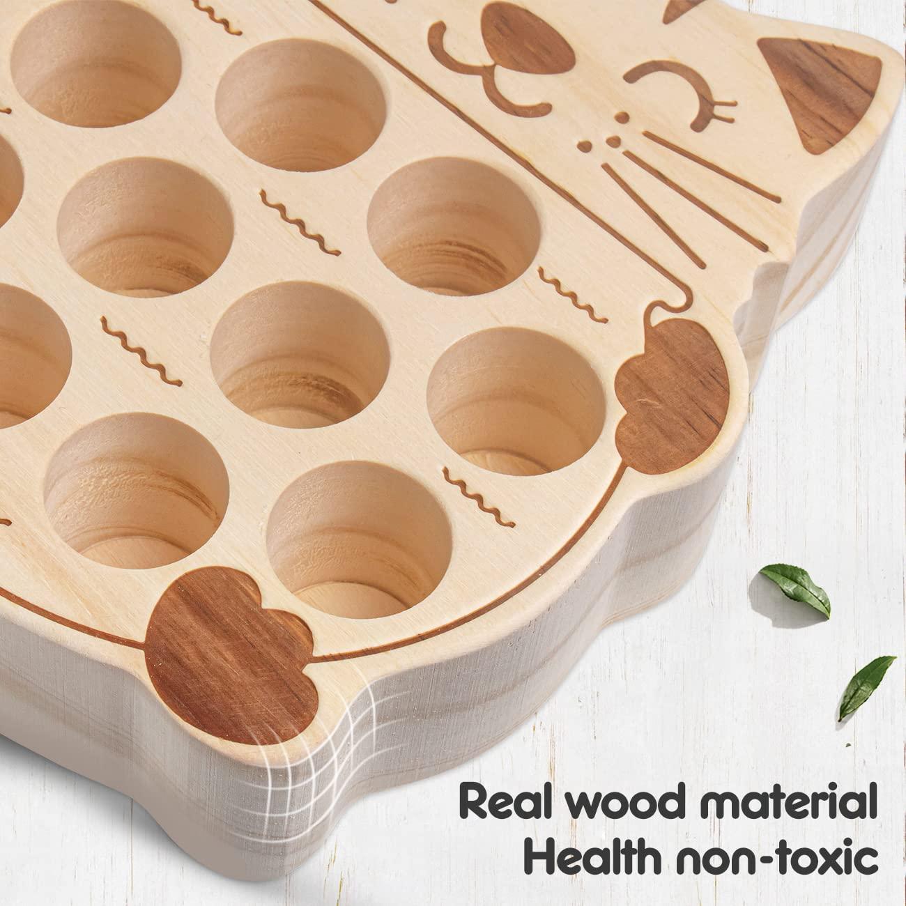 NAODONGLI Magnetic Fishing Game,Wooden Montessori Magnetic Fishing Toys for Toddlers,Preschool Education Learning Hand-Eye Cognition & Fine Motor Skill Birthday Gifts for 3 4 5 Years Old Kids Boys Girls